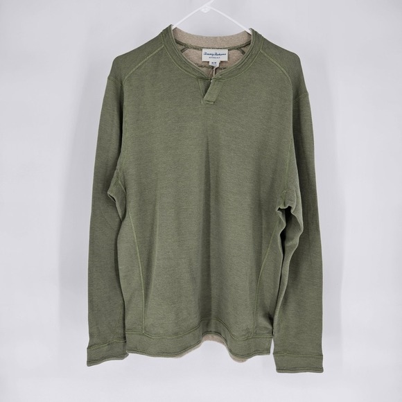 Tommy Bahama Reversible Henley Cotton Dexter Kill Shirt Mens Size Medium NEW - Picture 2 of 11